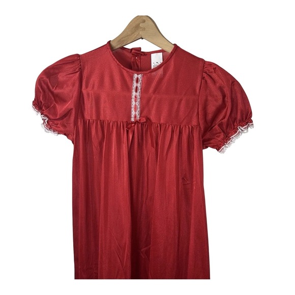 NWT Laura Dare Girl's 10 Red Christmas Valentine's Long Nightgown 2 PC Set USA - Picture 5 of 13
